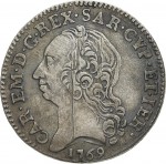 424D Quarto di scudo da 2,5 reali 1769 Scudo a cartoccio Torino Argento