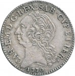 425D Quarto di scudo da 2,5 reali 1770 Scudo a cartoccio Torino Argento