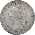 414D Scudo da 10 reali 1768 Scudo ovale a cartoccio Torino Argento