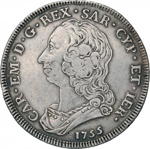 261D Scudo da 6 lire 1755 Scudo rotondo Torino Argento