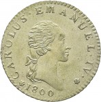 734D 7,6 soldi 1800 Scudo ovale a cartoccio 2° tipo Torino Mistura di argento