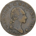 735D 7,6 soldi 1800 Scudo ovale a cartoccio 3° tipo Torino Rame