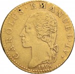 723D Mezza doppia da 2 scudi 1798 Aquila spiegata Torino Oro