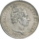 849D Lira 1824 Scudo svizzero Genova Argento