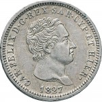 843D 2 lire 1827 Scudo svizzero Torino Argento