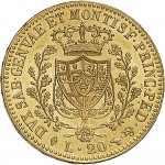 802R 20 lire 1823 Scudo svizzero Torino Oro