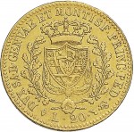 804R 20 lire 1824 Scudo svizzero Torino Oro