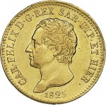 806D 20 lire 1825 Scudo svizzero Torino Oro