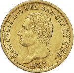 810D 20 lire 1827 Scudo svizzero Torino Oro