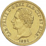 811D 20 lire 1828 Scudo svizzero Torino Oro