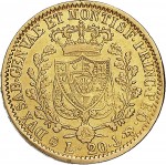 813R 20 lire 1829 Scudo svizzero Genova Oro