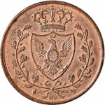 883R 3 centesimi 1826 Scudo triangolare rialzato Torino Rame