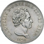 818D 5 lire 1821 Scudo svizzero Torino Argento