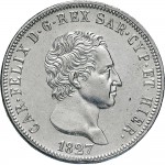 827D 5 lire 1827 Scudo svizzero Genova Argento