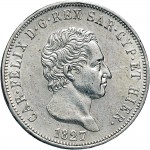 828D 5 lire 1827 Scudo svizzero Torino Argento