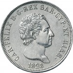 830D 5 lire 1828 Scudo svizzero Torino Argento