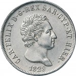 831D 5 lire 1829 Scudo svizzero Genova Argento