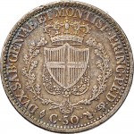 867R 50 centesimi 1826 Scudo svizzero Torino Argento