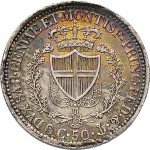 868R 50 centesimi 1827 Scudo svizzero Genova Argento