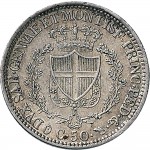 873R 50 centesimi 1829 Scudo svizzero Torino Argento