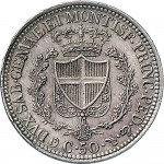 874R 50 centesimi 1830 Scudo triangolare rialzato Torino Argento