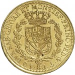 783R 80 lire 1825 Scudo svizzero Genova Oro