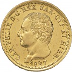 786D 80 lire 1827 Scudo svizzero Genova Oro