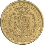 787R 80 lire 1827 Scudo svizzero Torino Oro