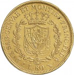 793R 80 lire 1830 Scudo svizzero Torino Oro