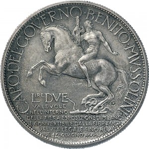 1689R Gettone da 2 lire 1928 Littore Johnson (Milano) Argento