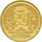 1678R Gettone da 20 centesimi 1906 Esposizione di Milano Johnson (Milano) Oro