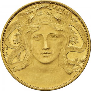 1678D Gettone da 20 centesimi 1906 Esposizione di Milano Johnson (Milano) Oro