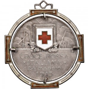 1683R-001 Gettone di guerra 1915 Croce Rossa Johnson (Milano) Argento