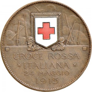 1684R Gettone di guerra 1915 Croce Rossa Johnson (Milano) Bronzo