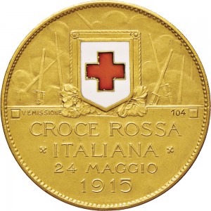 1757R Gettone di guerra 1915 Croce Rossa Johnson (Milano) Oro