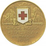 1758R Gettone di guerra 1915 Croce Rossa Johnson (Milano) Oro
