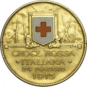 1785R Gettone di guerra 1915 Croce Rossa Johnson (Milano) Oro