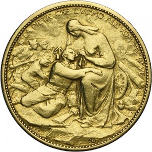 1785D Gettone di guerra 1915 Croce Rossa Johnson (Milano) Oro