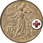 2562R Gettone della Croce Rossa Italiana 1911 Italia e Roma genitrice Roma Bronzo