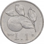 1887R 1 lira 1947 Ramo di arancio Roma Alluminio