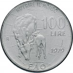 1995R 100 lire 1979 Vacca e vitello Roma Acmonital