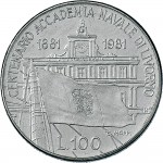 1996R 100 lire 1981 Palazzo Accademia navale Roma Acmonital