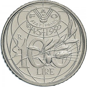 2022R 100 lire 1995 Globo terrestre Roma Cupronichel