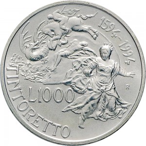 2498R 1.000 lire 1994 Tintoretto Roma Argento