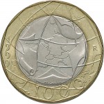 1767R 1.000 lire 1997 Geografia 2° tipo Roma Bronzital e Cupronichel