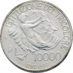 2516R 10.000 lire 1997 Istituzione del tricolore Roma Argento