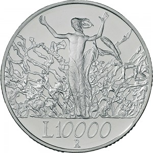 2544R 10.000 lire 2000 Anno Duemila (La Fede) 3° tipo Roma Argento