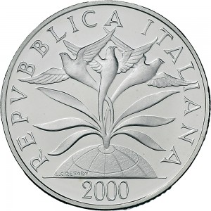 2544D 10.000 lire 2000 Anno Duemila (La Fede) 3° tipo Roma Argento