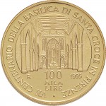 2382 100.000 lire 1995 Basilica di Santa Croce Roma Oro