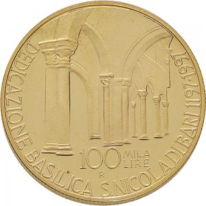 2386R 100.000 lire 1997 Basilica di San Nicola Roma Oro